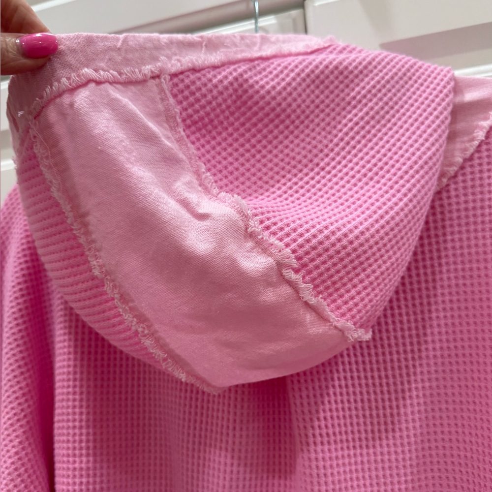 POL Pink Waffle Knit Bomber Jacket - Picture 10 of 11
